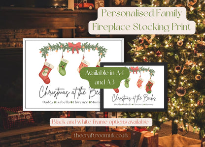 Personalised Family Fireplace Stocking Frames