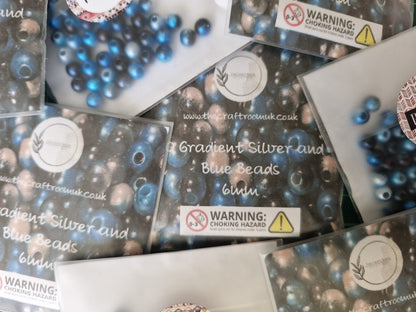 Gradient Silver and Blue Pearl Beads - The Craft Room UK