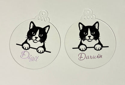 Personalised Cat Christmas Decorations