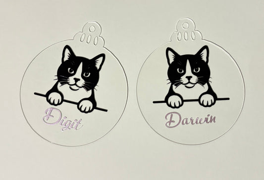 Personalised Cat Christmas Decorations