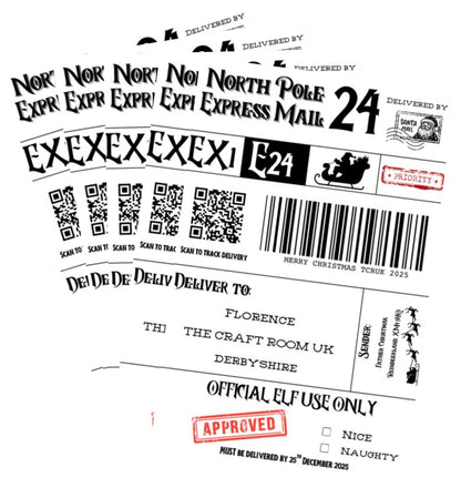 North Pole Express Mail Labels - 5 Pack