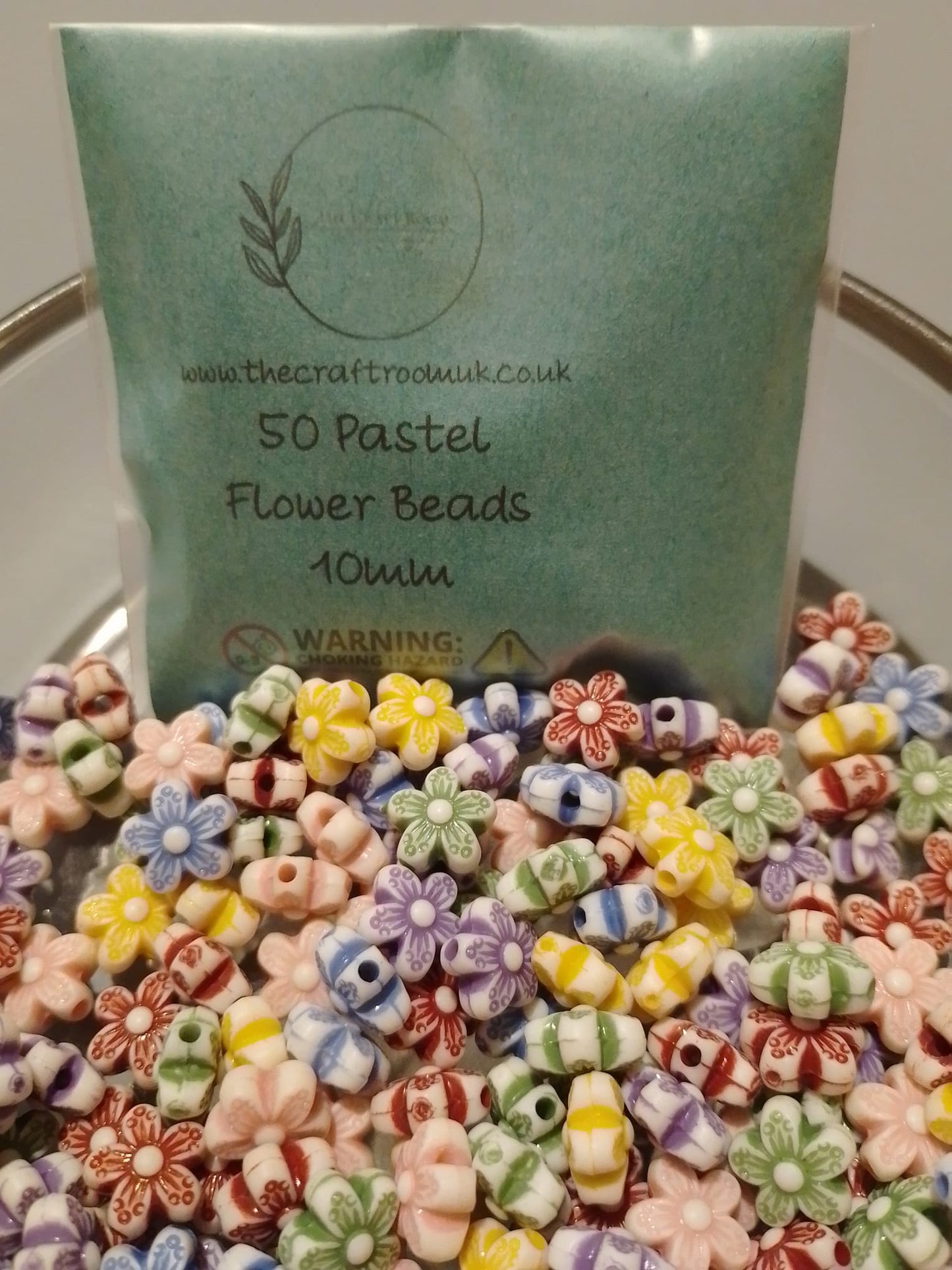 Pastel Flower Shaped Beads - The Craft Room UK