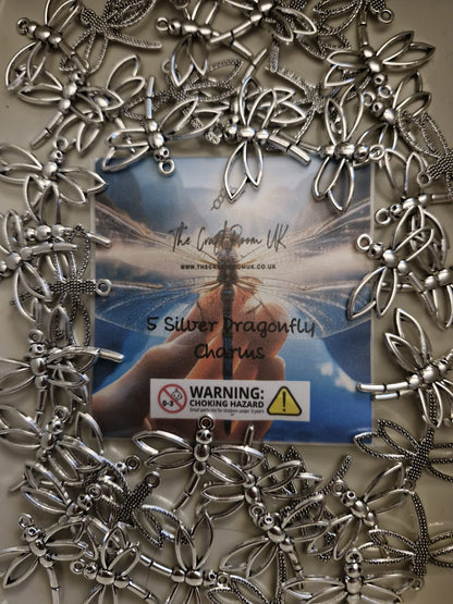 Silver Dragonfly Charms