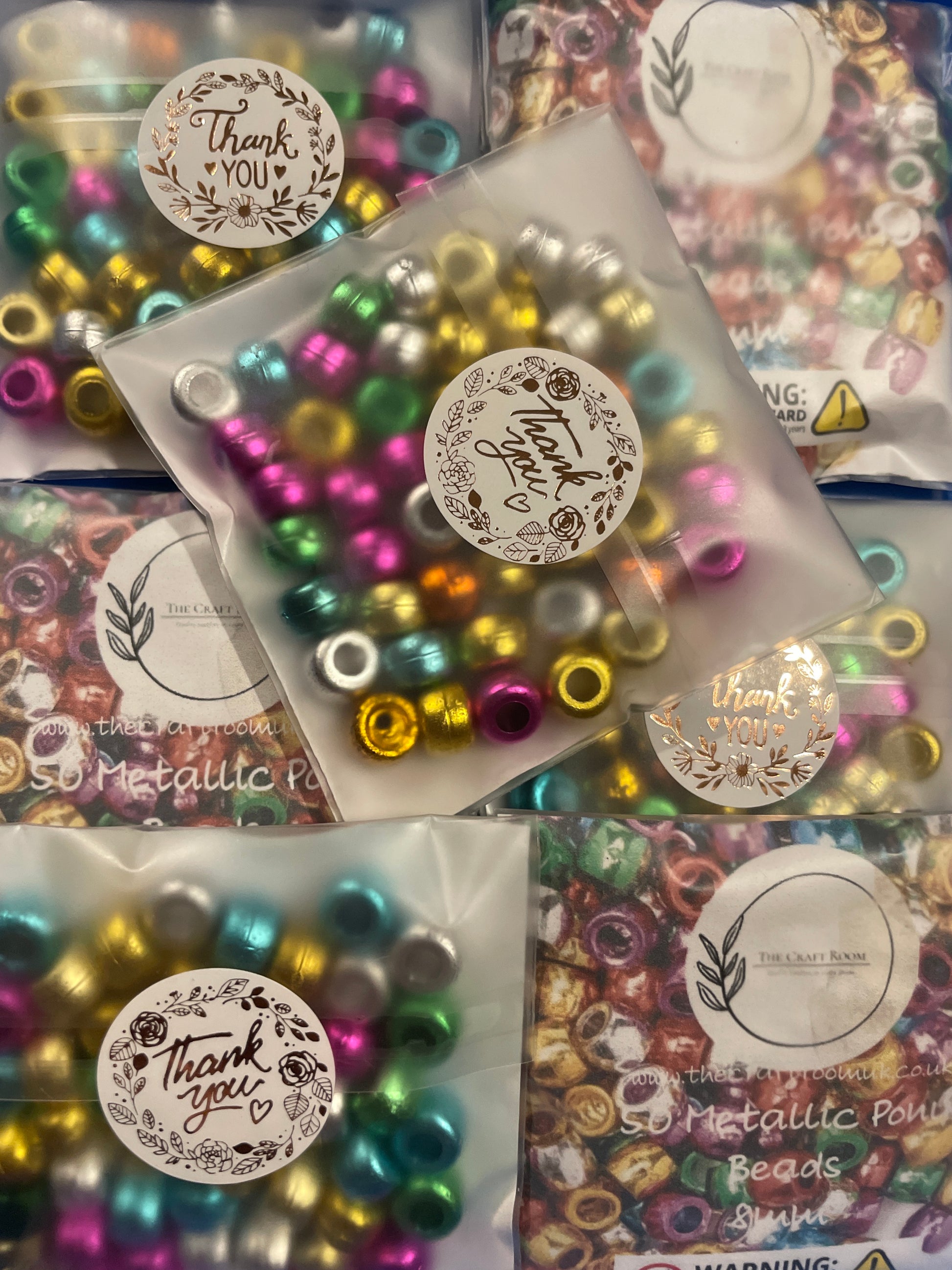 Metallic Pony Beads - The Craft Room UK