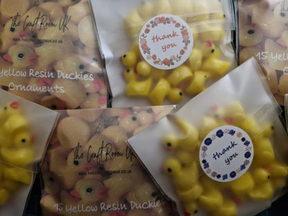Yellow Resin Duckies Ornaments