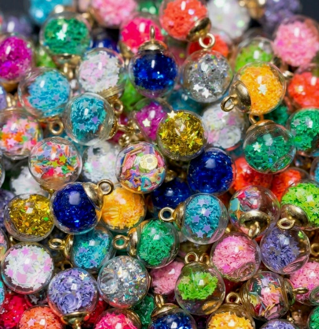Colourful Glass Christmas Bauble Beads