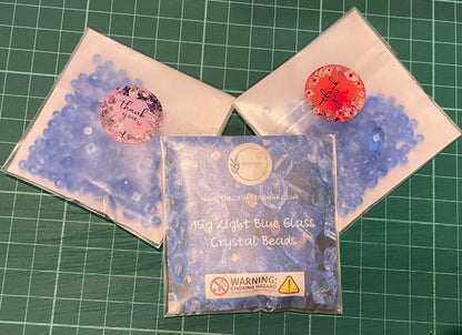 Light Blue Glass Crystal Beads - The Craft Room UK