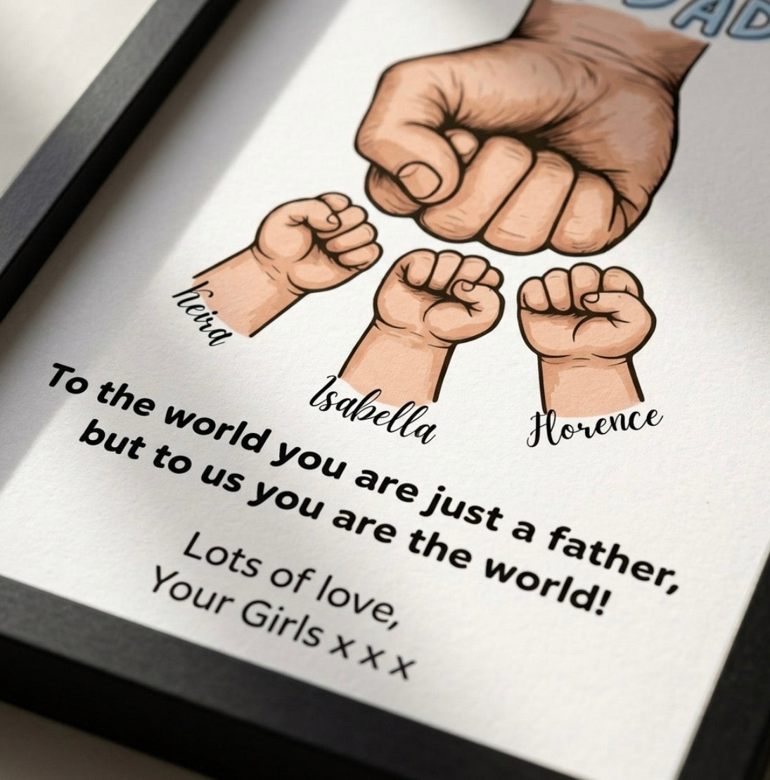 Personalised ‘Team Daddy’ Fist Bump Frame