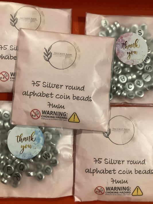 Silver Round Alphabet Beads - The Craft Room UK