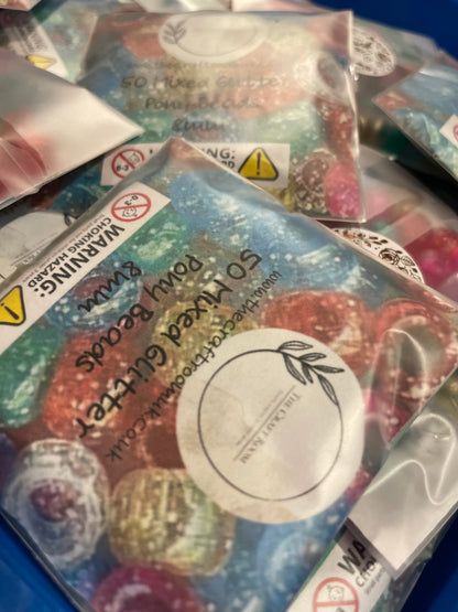 Mixed Glitter Pony Beads