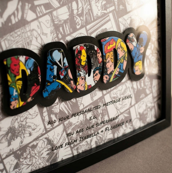 Personalised Superhero Name Art A4 Frame