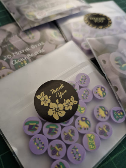 Mardi Gras Polymer Clay Beads