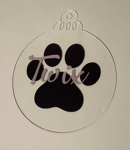 Personalised Paw Print Christmas Decorations