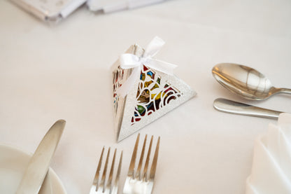 Pyramid Wedding Favours Boxes with Mini Sweet Packs