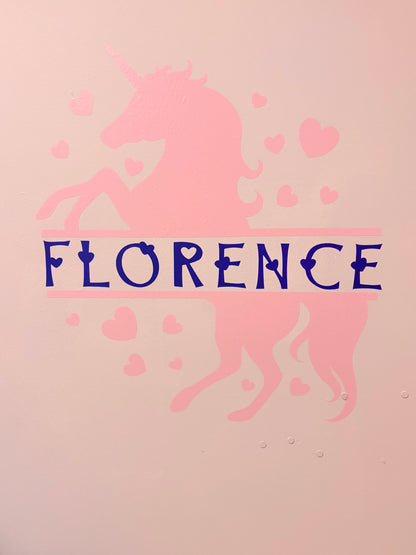 Personalised Unicorn Bedroom Wall Vinyl