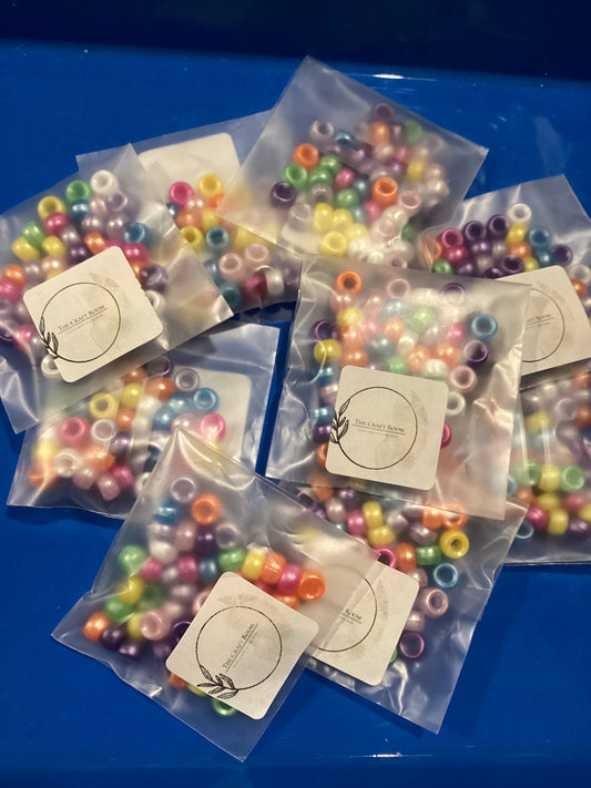 Colourful Mini Pearlised Pony Beads - The Craft Room UK