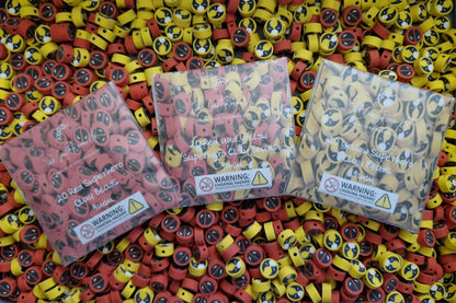 Red and Yellow Superhero Polymer Clay Beads