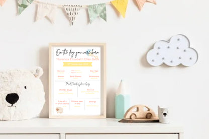 On The Day You Were Born Keepsake Frame