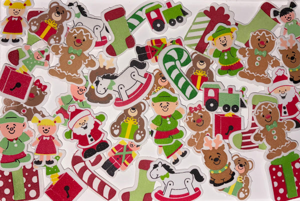 Elf Toyshop Themed Foam Stickers