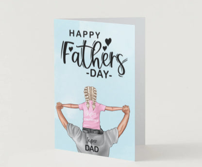 Fathers Day Card - Super dad/Daughter (Blonde)