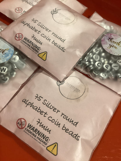 Silver Round Alphabet Beads - The Craft Room UK
