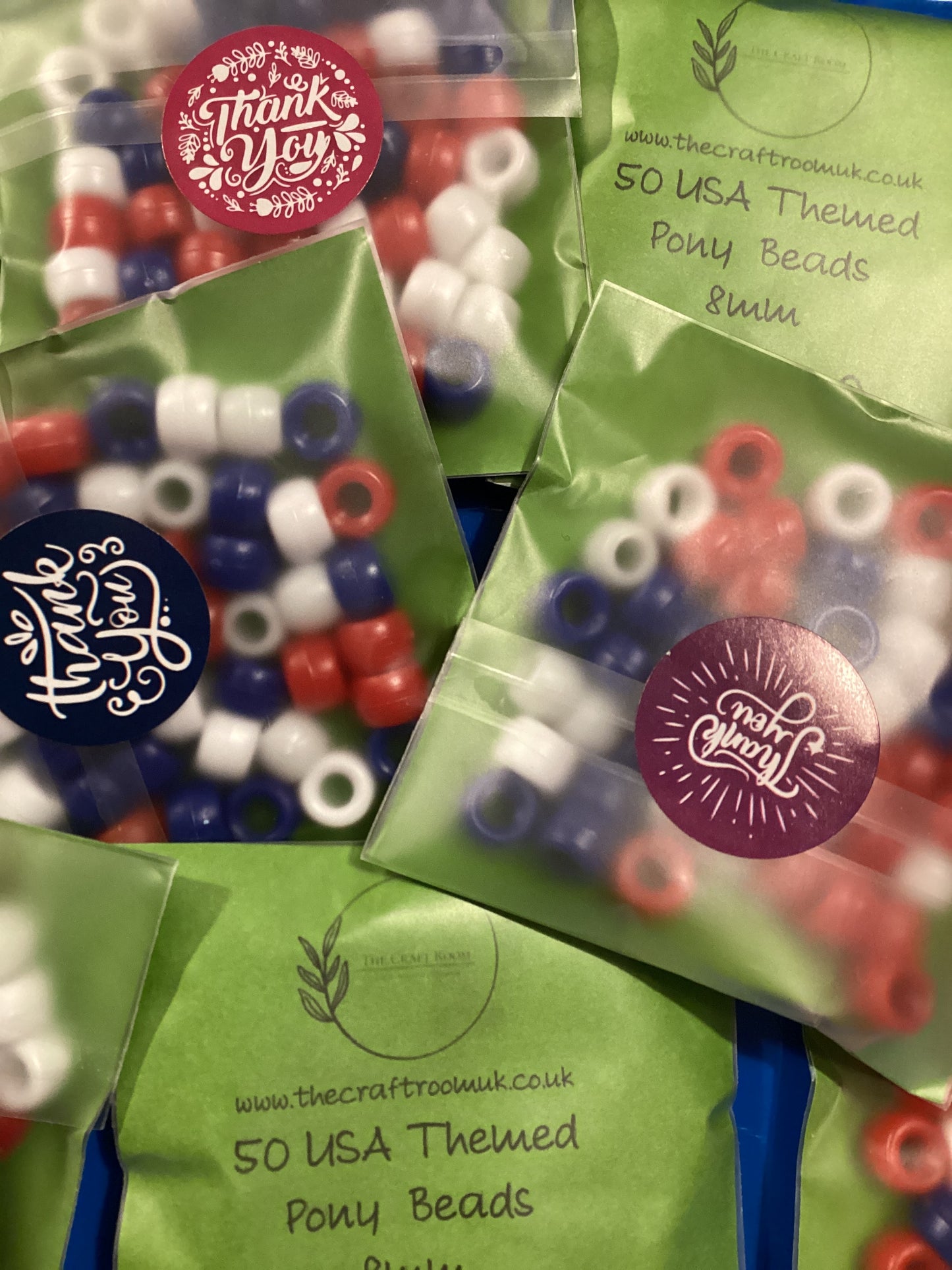 USA Themed Pony Beads - The Craft Room UK