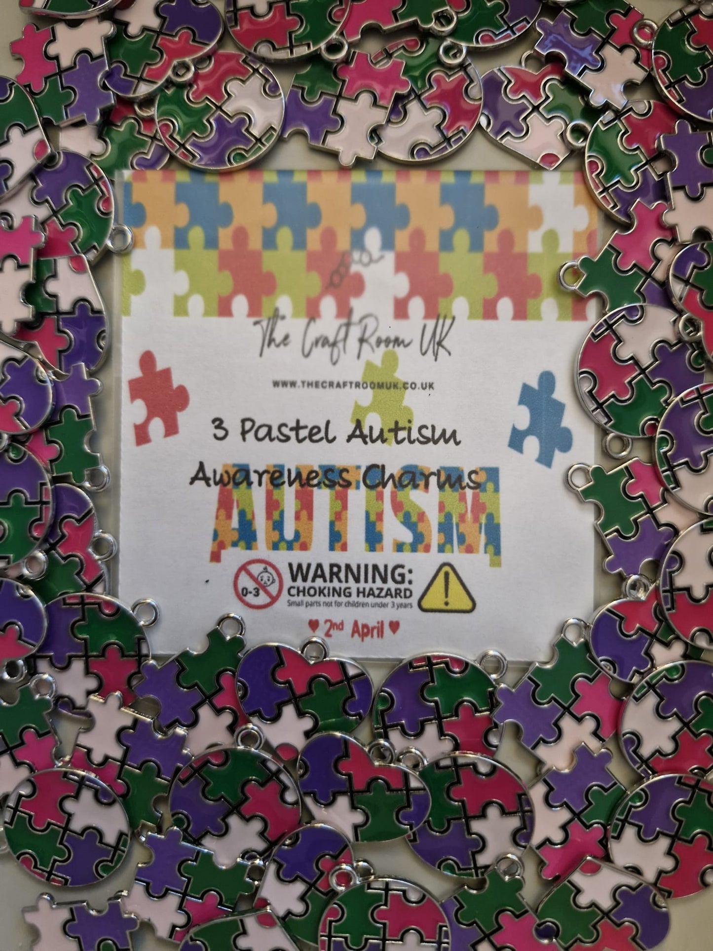 Pastel Autism Awareness Charms