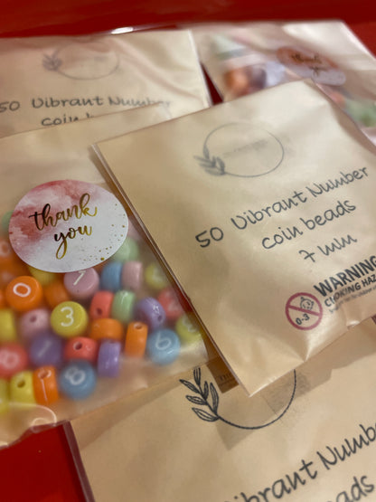 Vibrant Number Coin Beads - The Craft Room UK