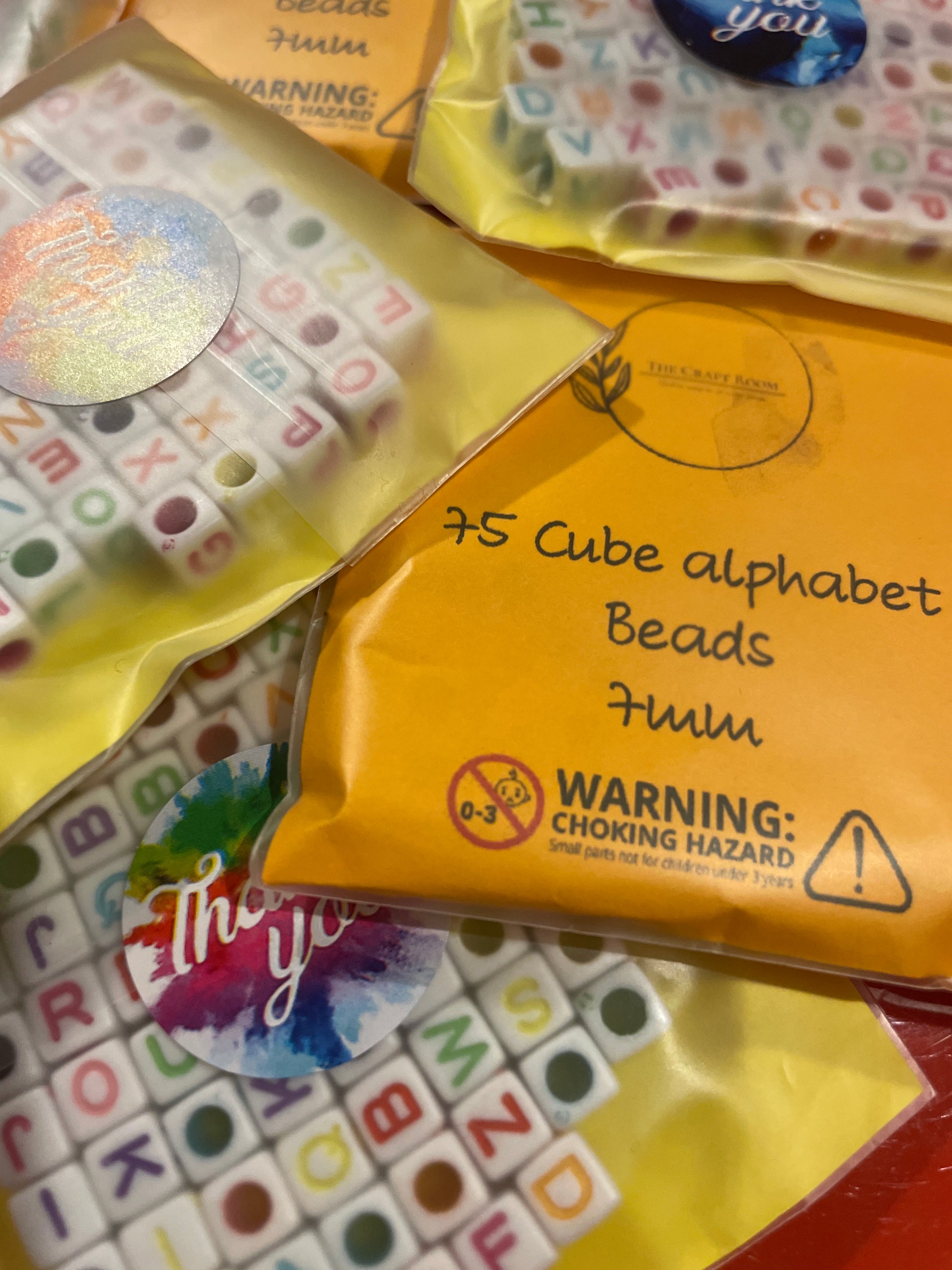 Cube Alphabet Beads - The Craft Room UK