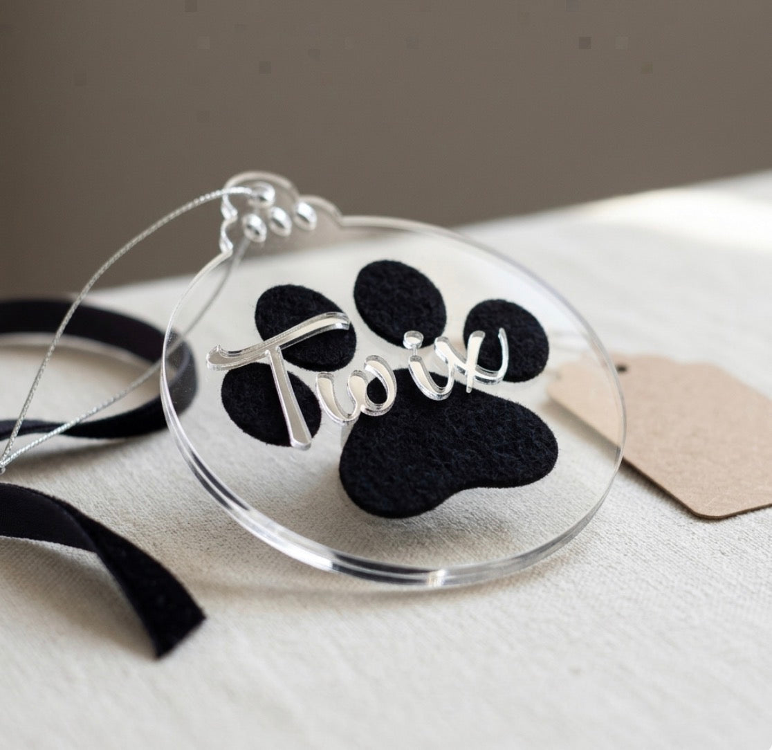 Personalised Paw Print Christmas Decorations