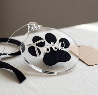 Personalised Paw Print Christmas Decorations