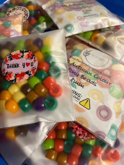 Autumn Coloured Pony Beads - The Craft Room UK