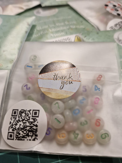 Glow in the Dark Colourful Number Beads - The Craft Room UK