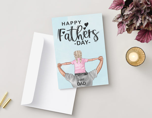 Fathers Day Card - Super dad/Daughter (Blonde)