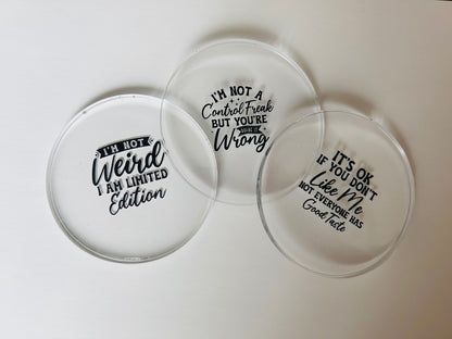 Adult Humour Sarcasm Resin Coasters