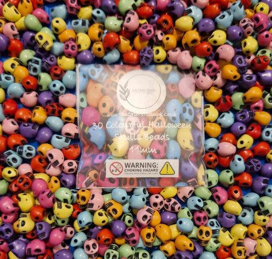 Colourful Halloween Skull Beads