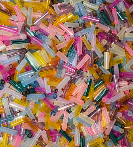 Assorted Colourful Bugle Beads