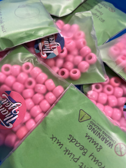 Light Pink Mix Pony Beads - The Craft Room UK