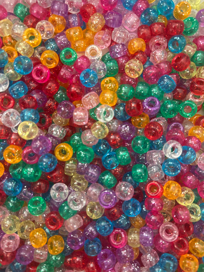 Mixed Glitter Pony Beads