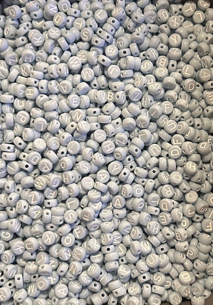 Light Blue Alphabet Beads
