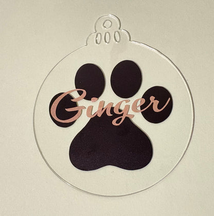 Personalised Paw Print Christmas Decorations