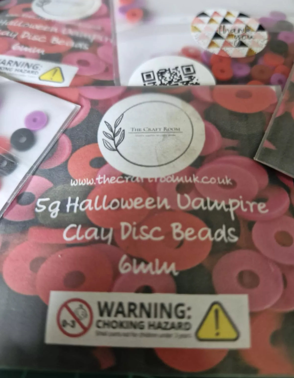 Halloween Vampire Clay Disc Beads