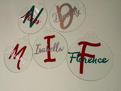 Personalised Name Christmas Tree Decorations