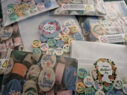 Round Mothers Day Clay Beads