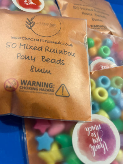 Mixed Rainbow Pony Beads