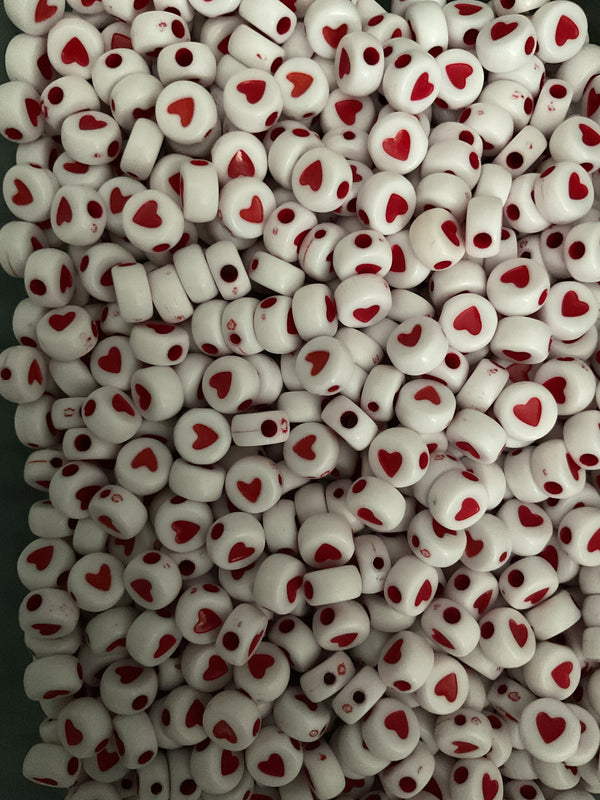 Red Heart Coin Beads
