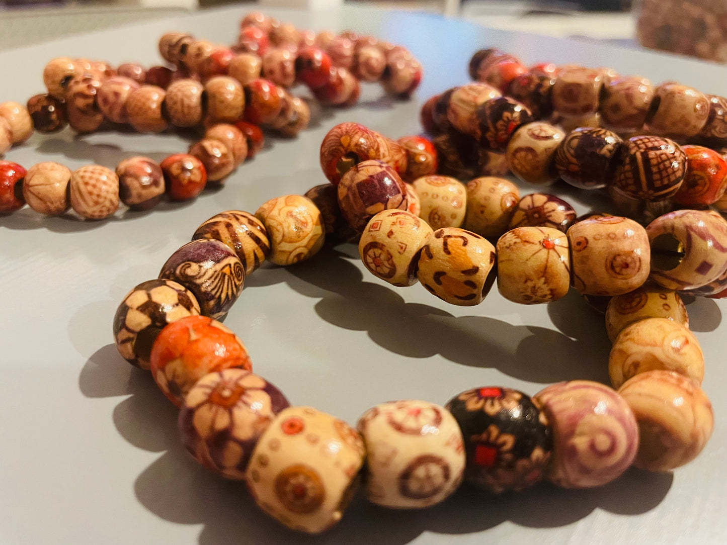 Wooden African Bead Bracelet