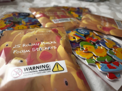 Rainy Day Duckies Foam Stickers