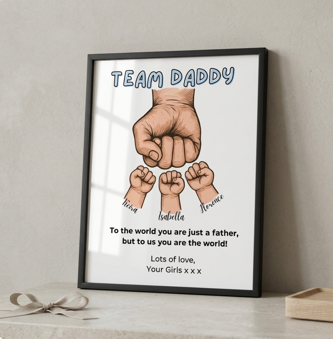 Personalised ‘Team Daddy’ Fist Bump Frame