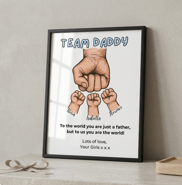 Personalised ‘Team Daddy’ Fist Bump Frame
